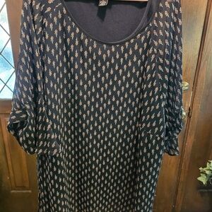 Ulla Popken Black and Tan Patterned Garment